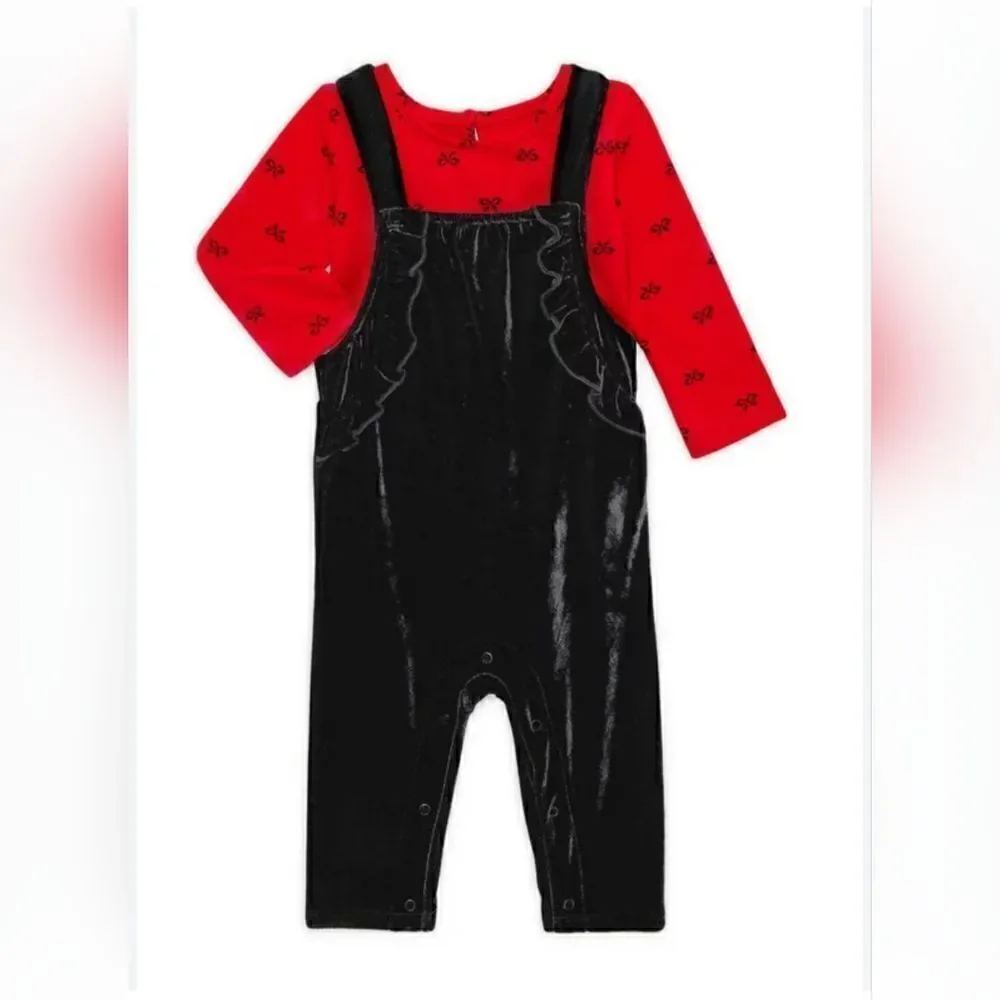 New baby girl Christmas outfit bundle of dress set & outfit set, size 0-3 Months